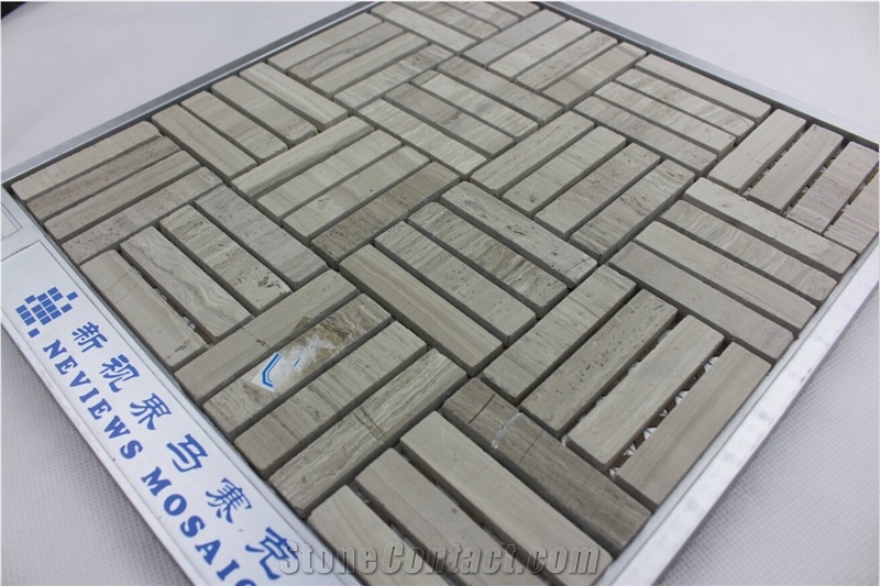 Grey Wooden Mosaic +Grey Wooden Mosaic Manufacture China Stone Material Rectangle Grey Nvl30111