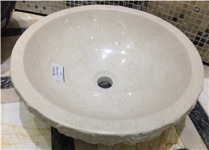 Stone Sinks Manufacture China 420*420*140 Rough Galala Beige