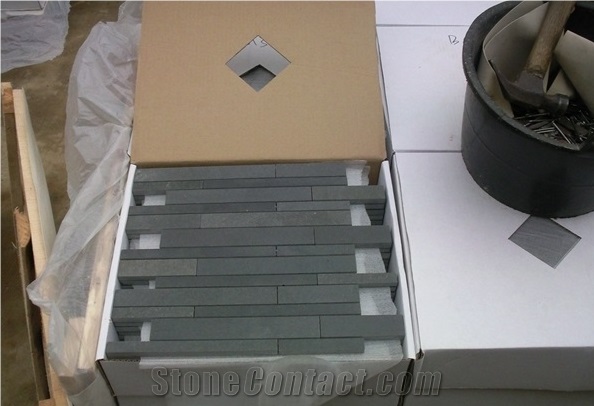 Basalt Linear Strips Mosaic,Lava Stone,Basaltina,Basalto,Inca Grey, China Grey Basalt Linear Strips Mosaic