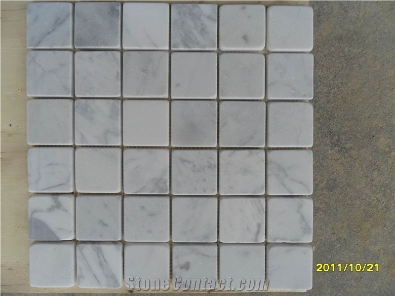 Calacatta Gold Marble Linear Strips Mosaic,Italy White Marble Mosaic, Calacatta Carrara Marble Mosaic Tiles