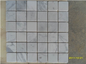 Calacatta Gold Marble Linear Strips Mosaic,Italy White Marble Mosaic, Calacatta Carrara Marble Mosaic Tiles