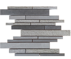 China Grey Linear Basalt Mosaic, China Black Basalt Mosaic