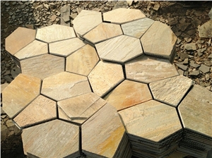 China Multicolor Slate Cobble Stone/Rusty/On Mesh/Walling/Paving/Flooring