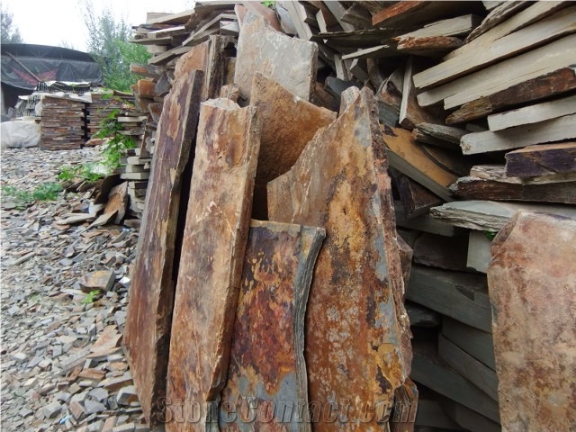 China Multicolor Slate Random Flagstones Rusty, Paving, Flooring, Walling