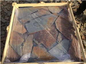 China Multicolor Slate Random Flagstones Rusty, Paving, Flooring, Walling