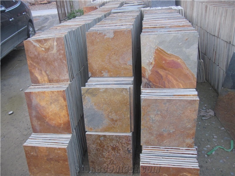 China Rusty Slate Stacked Stone Flooring & Walling Tiles,Cultured Stone,Ledge Stone for Wall Panel Decor