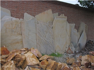 China Yellow Slate Random Flagstone / Yellow Wood Vein Slate Flagstone / Landscaping Stones / Crazy Stone / Irregular Flagstone Landscape