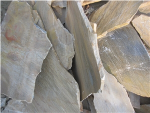 China Yellow Slate Random Flagstone / Yellow Wood Vein Slate Flagstone / Landscaping Stones / Crazy Stone / Irregular Flagstone Landscape