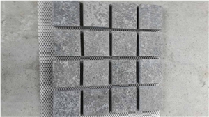 G684 Black Basalt Cobble Stone,Black Basalt on Mesh Pavers/Black Basalt/G684/China Dark Basalt Paving Flamed