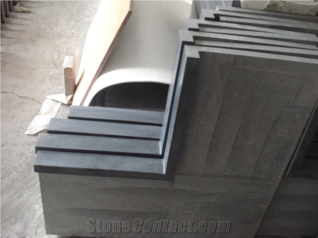 G684 Black Basalt Pool Coping,Black Pearl Pool Tiles,Raven Black Bullnose Edging Swimming Pool Tiles, G684 Pool Coping