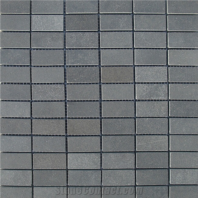 Grey Basalt Linear Strips Mosaic,Lava Stone,Basaltina,Basalto,Inca Grey , China Basalt Linear Strips Mosaic