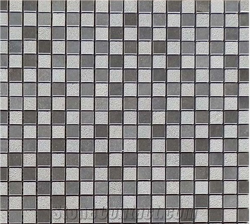 Hainan Grey Basalt Mosaic/Linear/Natural Stone Mosaic/Honed/Strips Mosaic, China Grey Basalt Mosaic