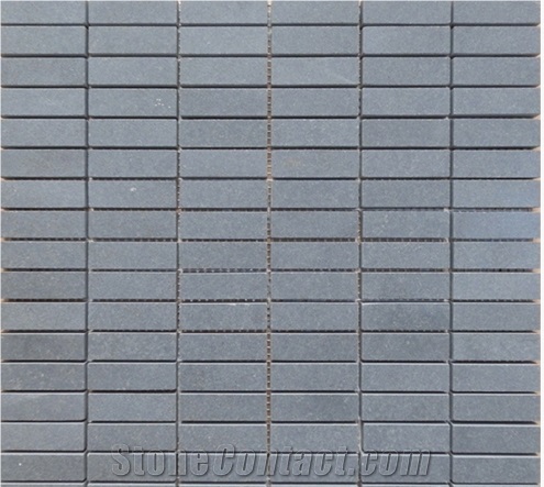 Hainan Grey Basalt Mosaic/Linear/Natural Stone Mosaic/Honed/Strips Mosaic, China Grey Basalt Mosaic