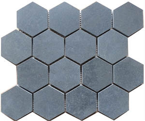 Mosaic/Hexagon Mosaic/Black Basalt/Hainan Basalt/On Mesh/Pavers/Walling
