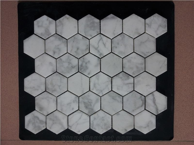 Mosaic/Hexagon Mosaic/Marble Mosaic/White/Italy White Marble/Calacatta Carrara Marble/Walling/Polished