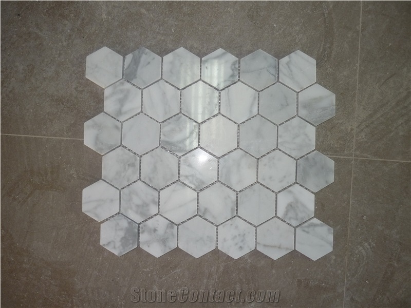 Octagon Hexagon Mosaics,Calacatta Gold Marble Hexagon Mosaic, Italy Calacatta Carrara Marble Mosaic, Calacatta Carrara Marble Mosaic Tiles, Herringbone Mosaics