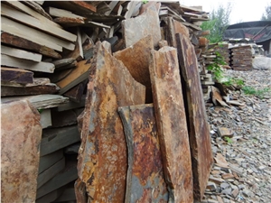 Random/Slate/Rusty/Multicolor/Paving/Flooring/Walling/Flagstones, China Multicolor Slate Flagstone