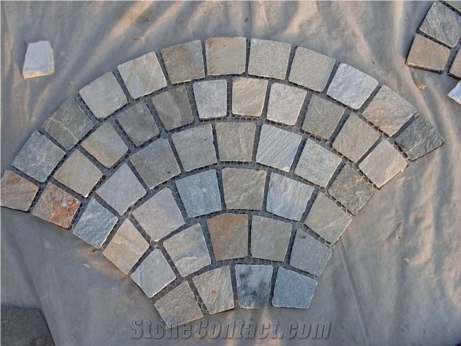 Slate/Cobble Stone/Rusty/On Mesh/Walling/Paving/Flooring/Multicolor