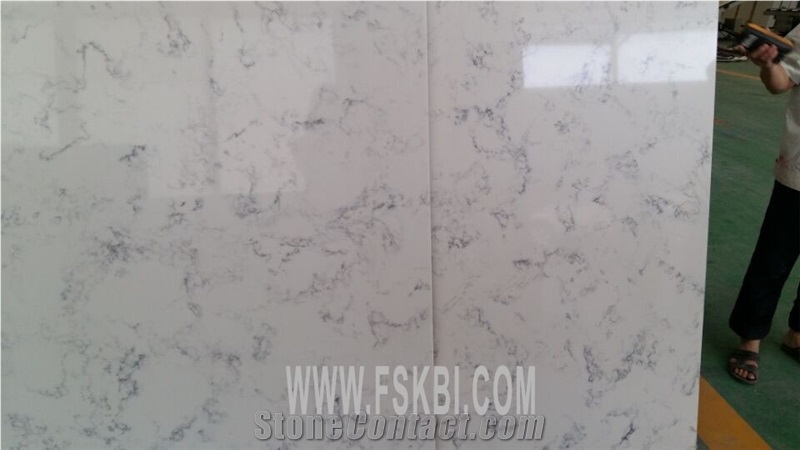 Quartz Surface Engineered Stone Carrara Marble Style