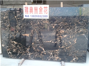 Nero Portoro Marble Slabs & Tiles, China Portoro Black Marble, Athens Golden Black Marble , Chinese Nero Portoro Marble,Montmartre Marble