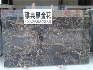 Nero Portoro Marble Slabs & Tiles, China Portoro Black Marble, Athens Golden Black Marble , Chinese Nero Portoro Marble,Montmartre Marble