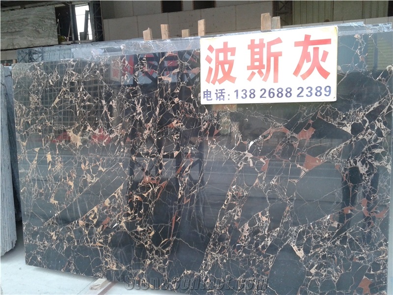 Nero Portoro Marble Slabs & Tiles, China Portoro Black Marble, Athens Golden Black Marble , Chinese Nero Portoro Marble,Montmartre Marble