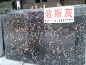Nero Portoro Marble Slabs & Tiles, China Portoro Black Marble, Athens Golden Black Marble , Chinese Nero Portoro Marble,Montmartre Marble