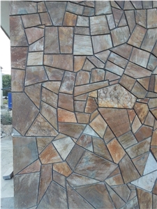 Irregular Random/Cut-To-Size Chinese Rust Slate Cultured Stone,Wall Cladding,Stacked Stone Veneer Clearance,On Sale