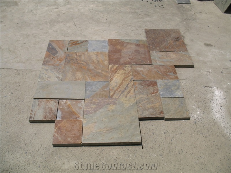 Irregular Random/Cut-To-Size Chinese Rust Slate Cultured Stone,Wall Cladding,Stacked Stone Veneer Clearance,On Sale