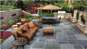 Natural Slate Paving,Walkway Paving,Wall Cladding,Cut-To-Size Dark Grey/Black Slate,Natural Stone