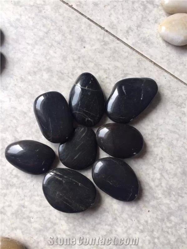 Polished Black Pebble Stone,River Stone
