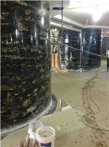 Polished Portoro Extra Marble Columns