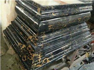 Polished Portoro Extra Marble Columns