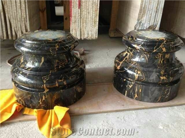 Polished Portoro Extra Marble Columns