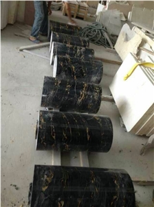 Polished Portoro Extra Marble Columns