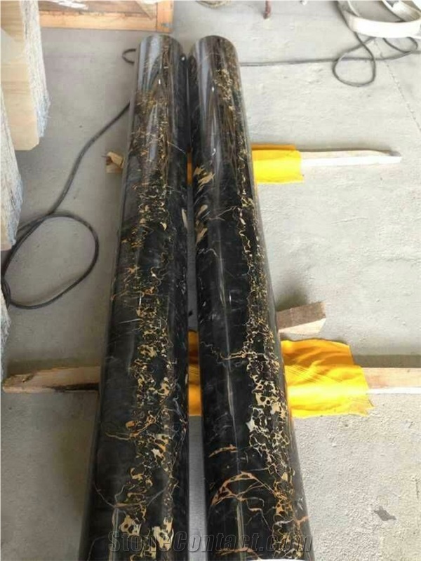 Polished Portoro Extra Marble Columns