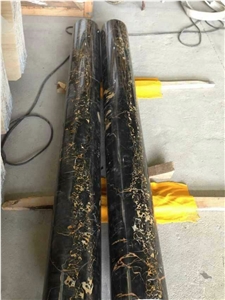 Polished Portoro Extra Marble Columns