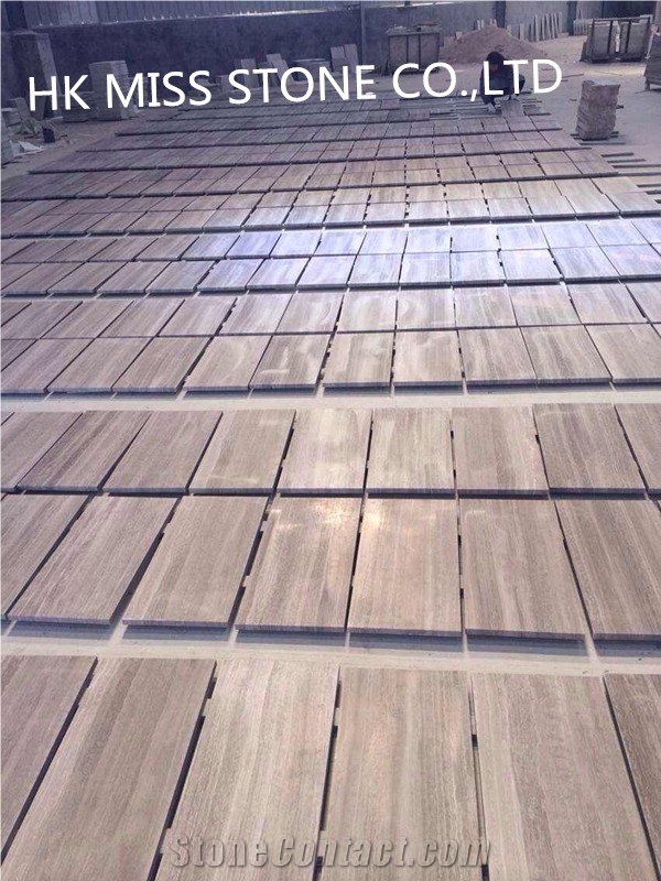 Wooden Grey Tiles/Cut-To-Size;China Grey Wood Grain Marble,Wall Cladding,Floor Covering Etc. Quarry Owner