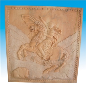 Sr-012 Beige Travertine, Beige Travertine Relief & Etching