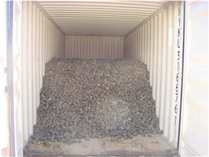 Basalt Cube Stone Pavers, Grey Basalt Cube Stone