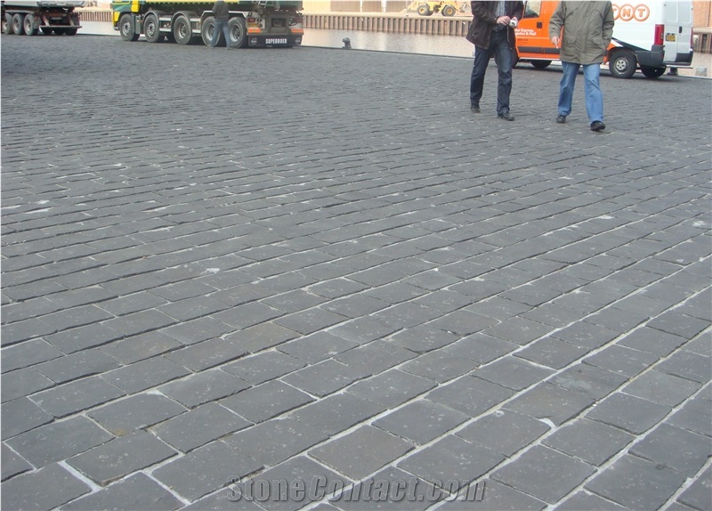 Basalt Cube Stone Pavers, Grey Basalt Cube Stone