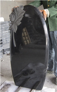 Fengzhen Black Granite Mirror with Rose Tombstone Fengzhen Black Granite Mirror with Rose Tombstone