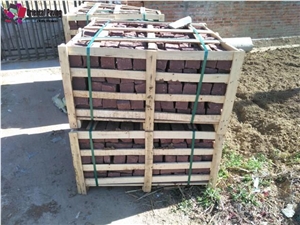 China Red Sandstone Cube,China Red Sandstone Cobble Sandstone,Red Paving Sets,Red Sandstone Pavers