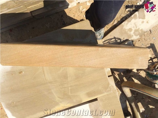 China Yellow Sandstone Stone Honed Paver Treads Steps & Stairs