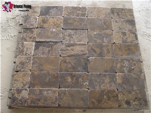 Gold Limestone Landscaping Stone,Limestone Cubes,Cubes Pavers,Paving Stone.