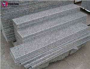Granite Stairs and Steps, Granite Honed Steps & Risers, G654 Padang Black Granite Stairs & Steps