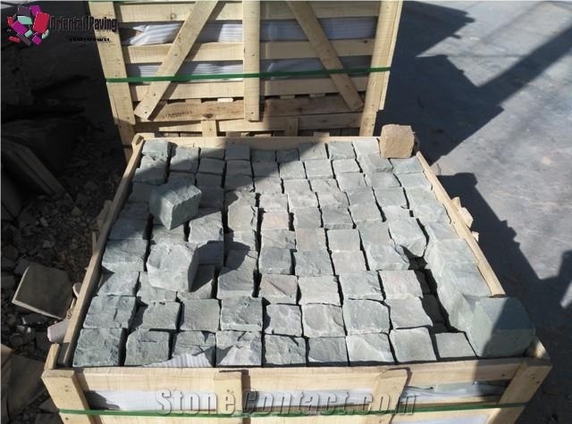 Paving Grey Cube Stone, Cube Sandstone, China Grey Sandstone, Cobble Sandstone for Paving