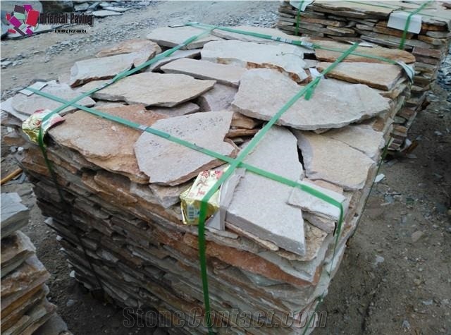 Yellow Quartzite, Paving Flagstone, Natural Paving Flagstone, Random Flags