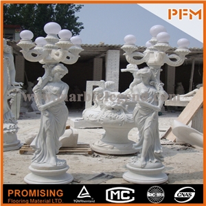 2015 Life Size White Marble Statue for Garden Column,Hunan White Marble Sculpture Columns