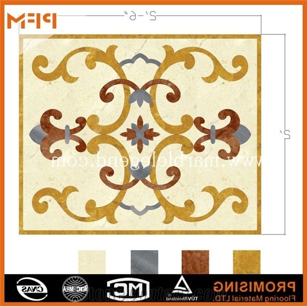 A Quality Modern Marble Inlay Flooring Design,Gold Marble Inlay Flooring Design, Dark Emperador/Golden Year/Rosso Verona/Crema Marfil/Honey Onyx/Onyx Green/India Green/Lapis/Ariston Marble Medallion